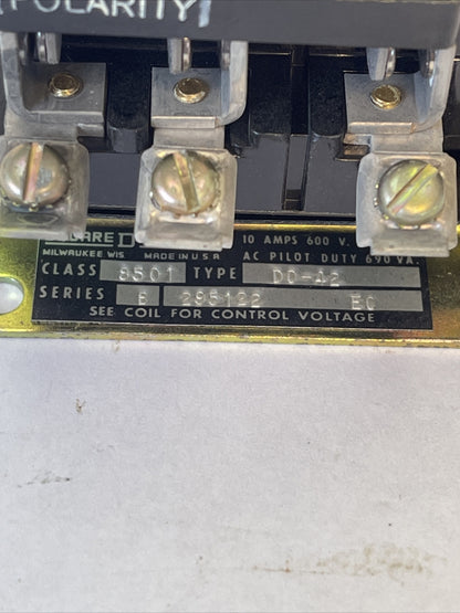 Square D 8501 DO-42 New A.C. Magnetic Relay Open Type Series B