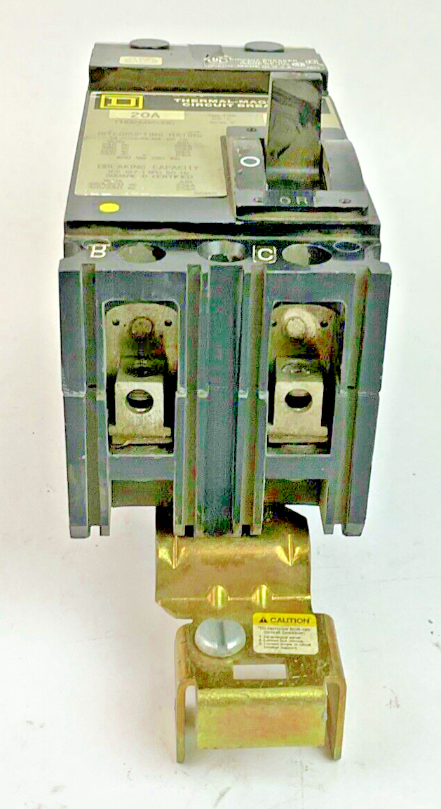 SQUARE D FHB26020BC CIRCUIT BREAKER 20A SER.2 2POLE 600VAC 250VDC 65KA