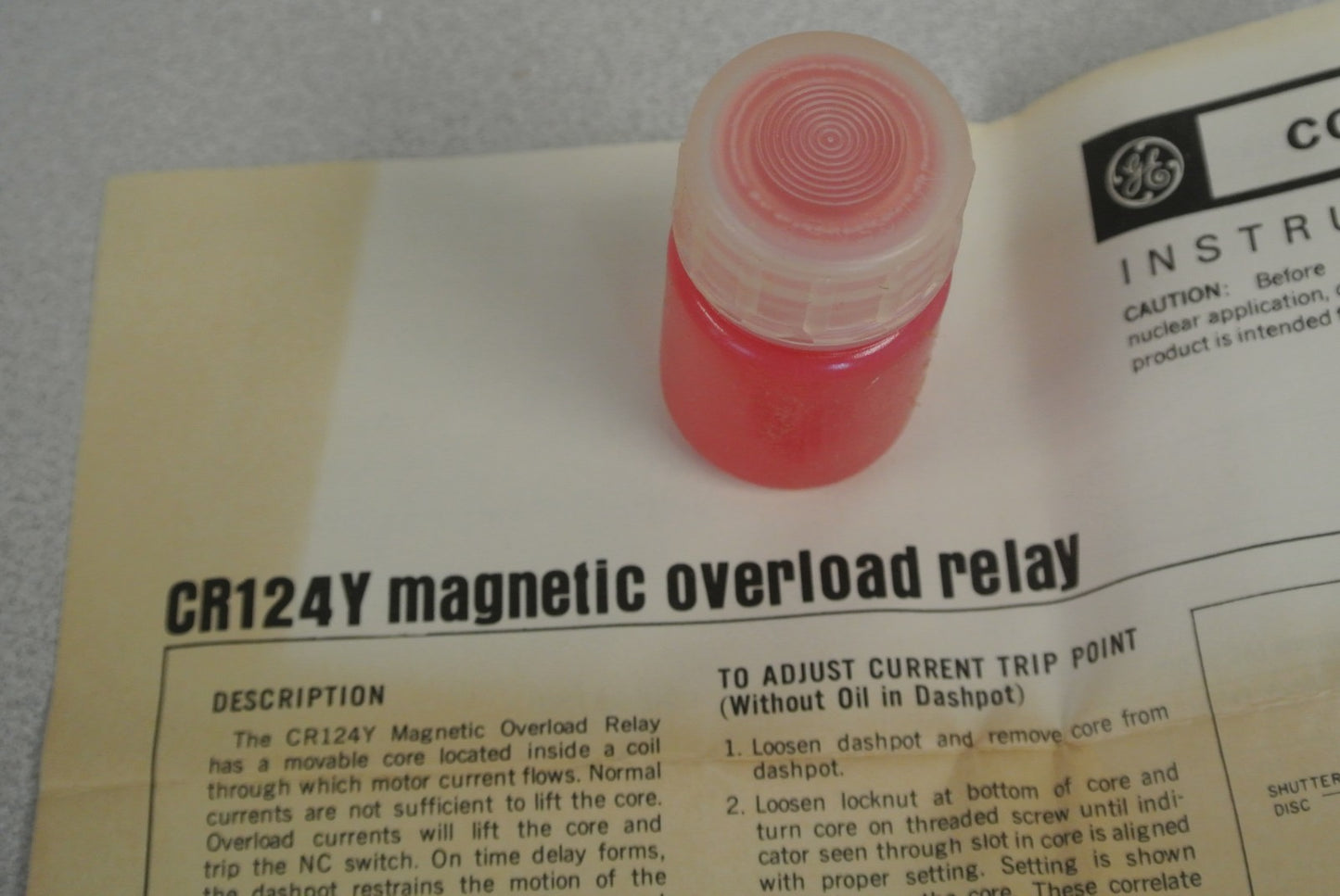 GENERAL ELECTRIC CR124Y0A2830A MAGNETIC OVERLOAD RELAY / 420A / NEW SURPLUS