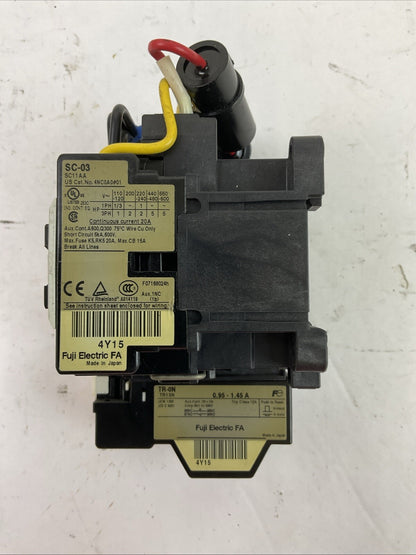 FUJI REVERSING STARTER (SC-03 CONTACTOR COIL 100-110V TR-ON RELAY 0.95-1.45A)