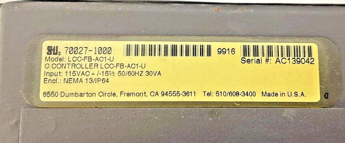 STI 70027-1000 LIGHT CURTAIN CONTROLLER LCC-FB-AC1-U 115VAC 50/60HZ 30VA