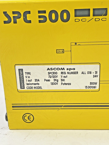 ELEKTROSISTEM - SPC500 - POWER SUPPLY / ISOLATED CONVERTER -IN: 72/120V OUT: 24V
