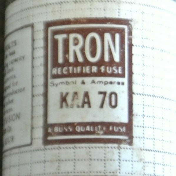 LOT of 9 / BUSSMANN / TRON KAA70 RECTIFIER FUSES / 130V / 70A / NEW SURPLUS