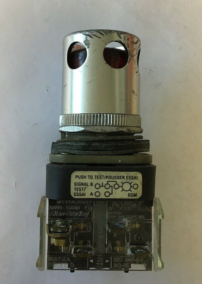 ALLEN-BRADLEY 800T-QT24 SER. T RED PUSHBUTTON SWITCH 24VAC/DC #757 LAMP