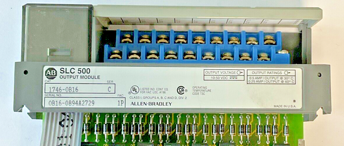 ALLEN BRADLEY 1746-OB16 OUTPUT MODULE SER.C 10-50VDC 1746-0B16