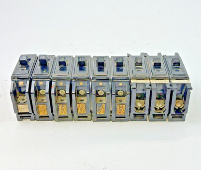 WESTINGHOUSE *LOT OF 9* - QC1015 - CIRCUIT BREAKER 1 POLE/15A/120 VAC -NO SCREWS