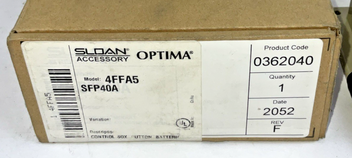 SLOAN 4FFA5 ELECTRONIC FAUCET CONTROL MODULE SFP40A 6VDC REV.1