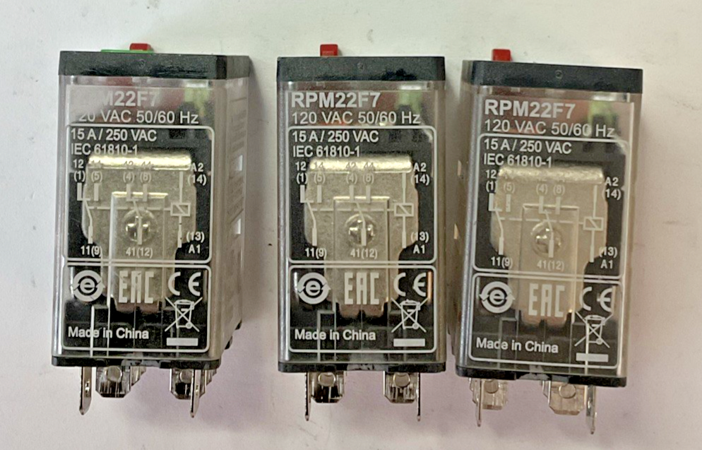 SCHNEIDER ELECTRIC RPM22F7 RELAY 120VAC 50/60HZ ***LOTOF3***