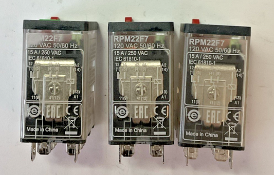 SCHNEIDER ELECTRIC RPM22F7 RELAY 120VAC 50/60HZ ***LOTOF3***