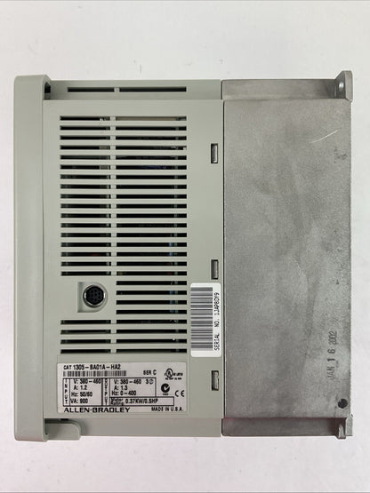 ALLEN BRADLEY 1305-BA01A-HA2 AC DRIVE SER C OUTPUT 380-460VAC 1.3A 0.37KW/0.5HP