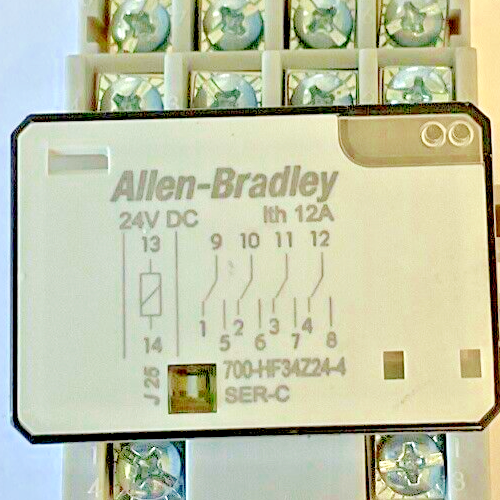 ALLEN BRADLEY 700-HN139 SOCKET 10A 300V W/ 700HF34Z24-4 RELAY 12A 24VDC SER.C