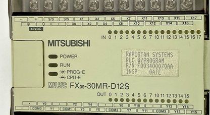 MITSUBISHI FX0S-30MR-D12S PROGRAMMABLE CONTROLLER 12VDC 8W