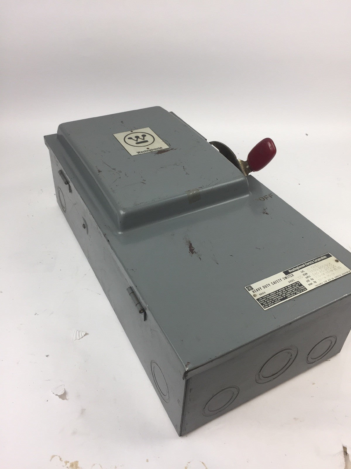 WESTINGHOUSE HF323N HEAVY DUTY SAFETY SWITCH 240 VAC 250 VDC 100 AMP NEMA 1