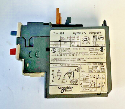 TELEMECANIQUE LRD 14 CONTACTOR 7-10A 690V 50/60HZ ***LOTOF2***