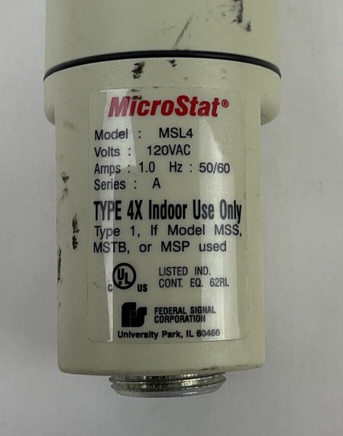 FEDERAL SIGNAL MSL4 MICROSTAT STACK LIGHT 120VAC  50/60HZ 1.0AMPS TYPE 4X