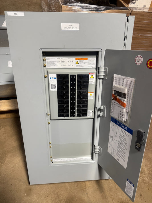 EATON PRL1a 100AMP 208Y/120V 3PH PANELBOARD W/ 20A (18)CIRCUIT BREAKERS