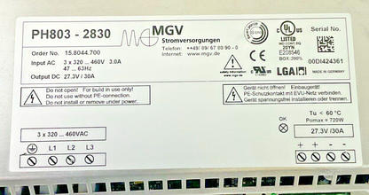 MGV PH803-2830 POWER SUPPLY 460V 3A 63HZ 720W