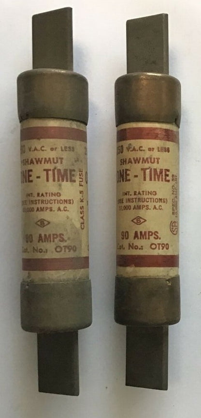 GOULD SHAWMUT OT90 ONE-TIME FUSE CLASS K-5 250VAC ****LOTOF2****