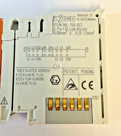 WAGO 750-657 I/O LINK MASTER 24VDC 4PORT  0.1A