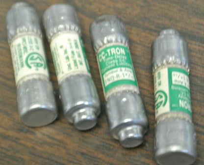 LOT of 4 / BUSS FNQ-R-1-4/10 TIME-DELAY FUSE / 1-4/10A / 600V