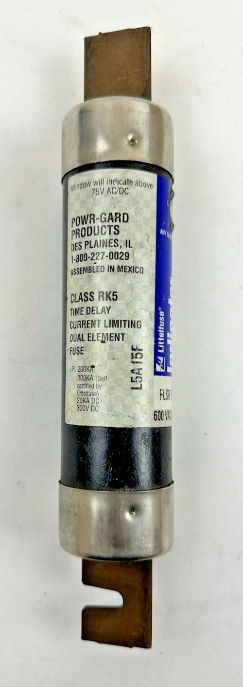 LITTELFUSE FLSR 175 ID 175A 600VAC/300V RK5 TIME DELAY INDICATOR FUSE