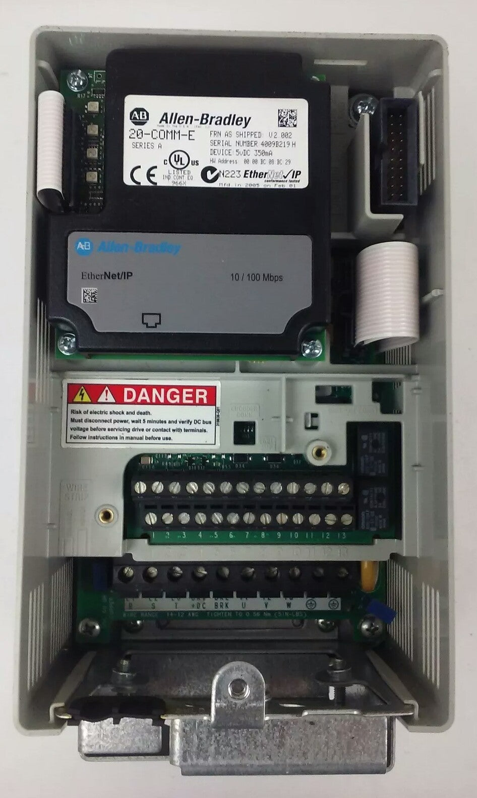 ALLEN BRADLEY POWER FLEX 70 20A-D2P1A0AYNNENN SER. A,3PH,480V, 1HP, W/ 20-HIM-A3