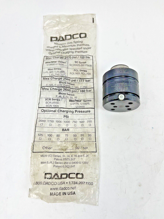 DADCO - U.1600.015 - NITROGEN GAS SPRING - 2175 PSI - 150 BAR - ULTRA FORCE