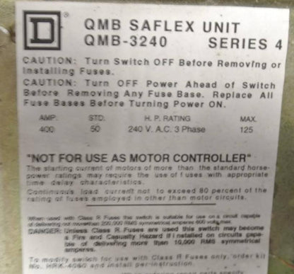 SQUARE D QMB-3240 - QMB SAFLEX SWITCH ENCLOSURE (ONLY)
