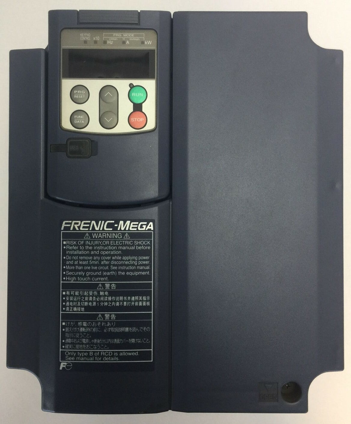 FUJI FRN7.5G1S-2J FRENIC-MEGA DRIVE OUTPUT 3PH 200-240V 0.1-120HZ 16kVA 46.2A