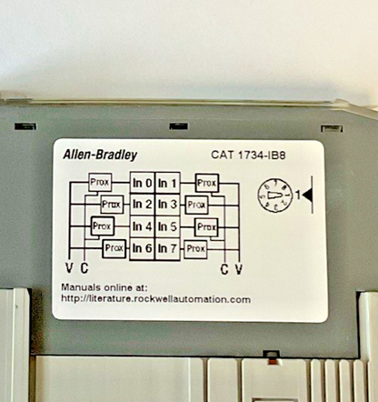 ALLEN BRADLEY 1734-MB PLC MODULE W/ 1734-RTB TERM.BLOCK, 1734-IB8 INPUT MODULE