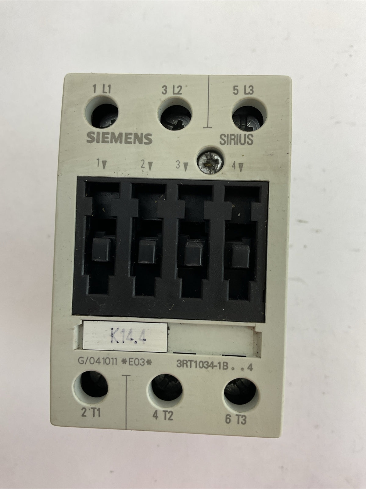 SIEMENS 3RT1034-1BB44 CONTACTOR 45A 600VAC 3PH 30HP COIL 24VDC