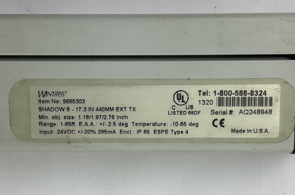 WINTRISS 9685303 EXTENSION TRANSMITTER SHADOW 8 24VDC 17.3IN 440MM 1-65FT