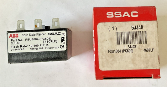 ABB 5JJ48 SOLID STATE FLASHER FSU1004 PC609 10-100FPM 240VAC 10A