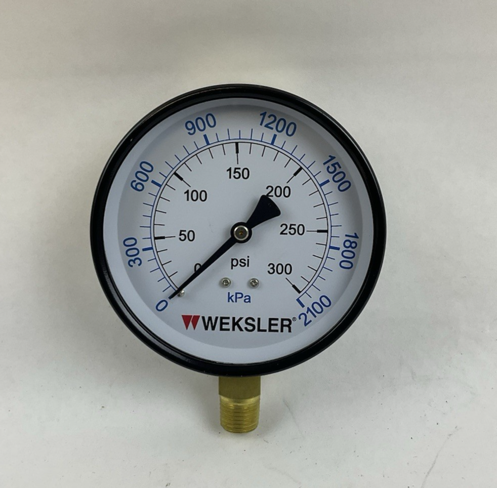 WEKSLER UA35F4L 0-300PSI PRESSURE GAUGE 1/4" NPT