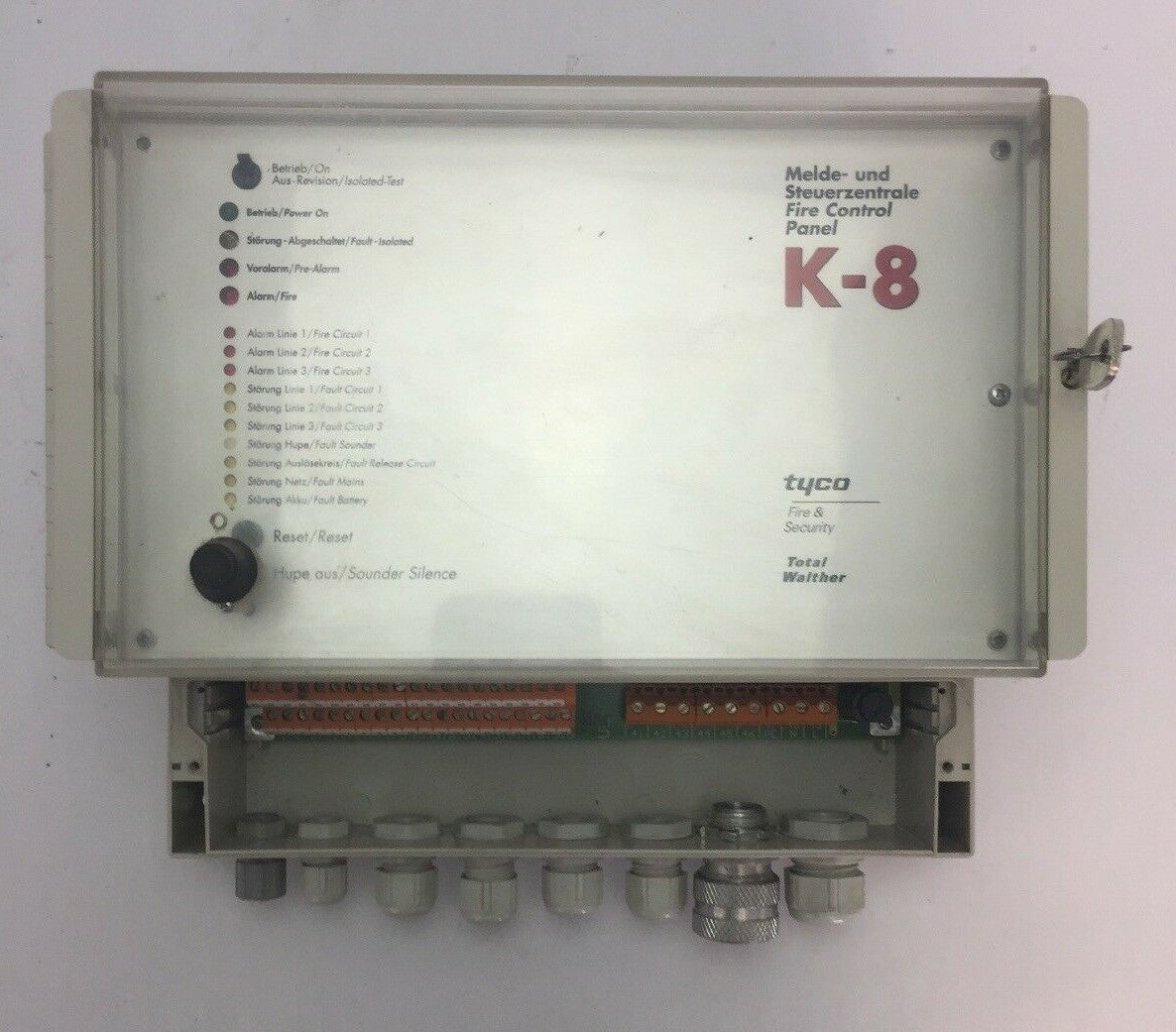 TOTAL WALTHER (UE-03)K8 MELDE-UND STEUERZENTRALE FIRE CONTROL PANEL 230VAC/24VDC