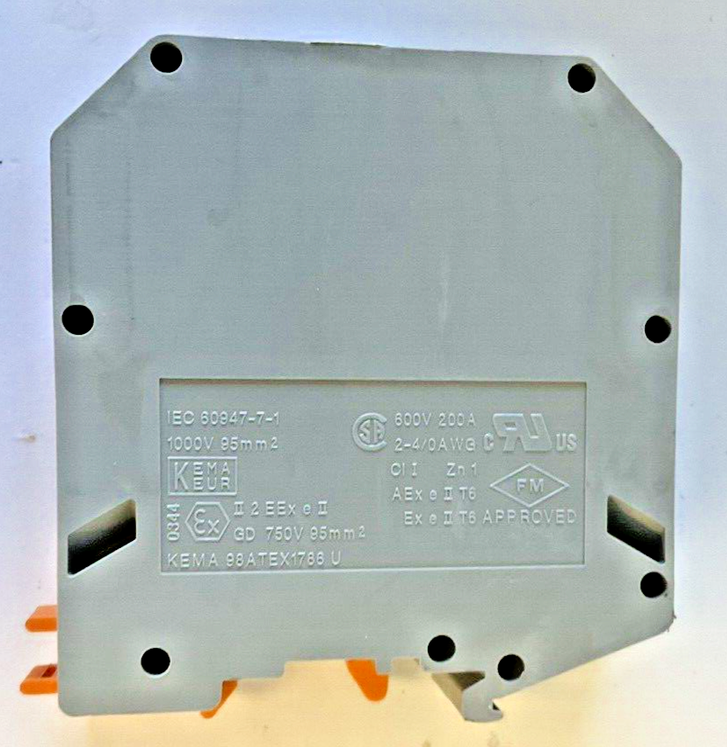 PHOENIX CONTACT TYP UKH 95 600V 200A TERMINAL BLOCK ***LOTOF3***
