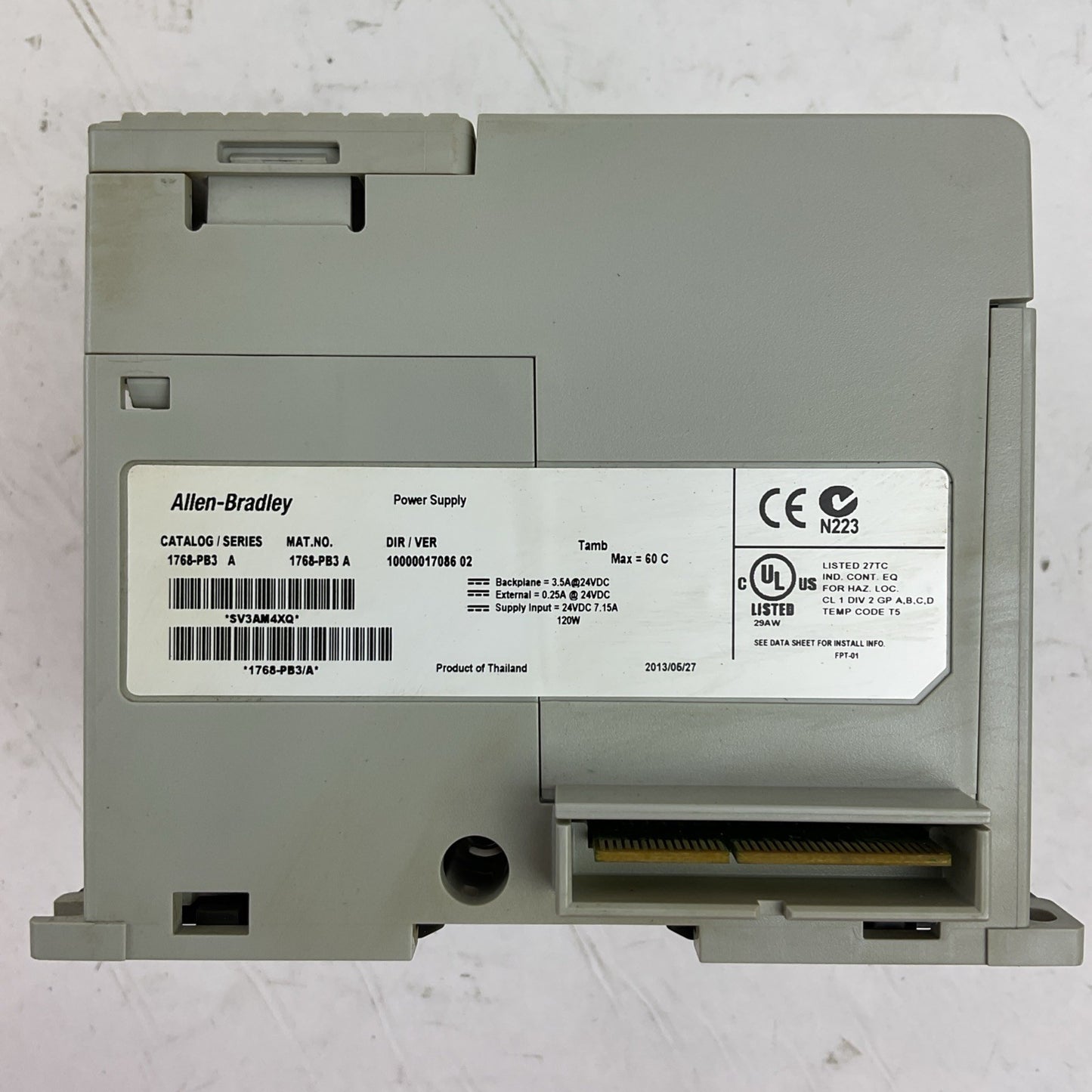 ALLEN BRADLEY 1768-PB3 SER A DIR/VER 10000017086 02 POWER SUPPLY 24VDC