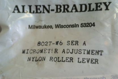 ALLEN-BRADLEY 802T-W6 OPERATING LEVER - NEW SURPLUS in ORIGINAL BAG  ROLLER ARM