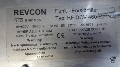 Revcon RF DVC 460 BLO B 9911056 520V 50-60HZ FILTER