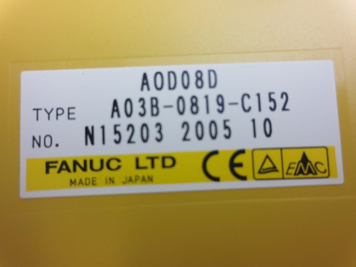 FANUC A03B-0819-C152 / AOD08 OUTPUT MODULE 12/24VDC, 2A, POSITIVE LOGIC w/ DOOR