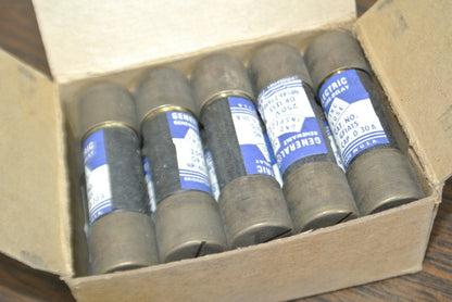 BOX of 10 / GENERAL ELECTRIC GF1A15 RENEWABLE FUSE / 15A / 250V / NEW SURPLUS