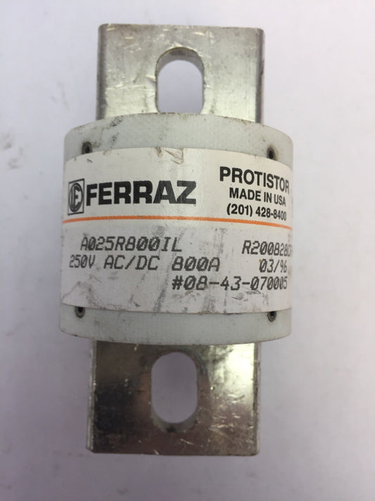 FERRAZ A025R800IL PROTISTOR FUSE 250V AC/DC 800A R200828CF00 (LOT OF 3)