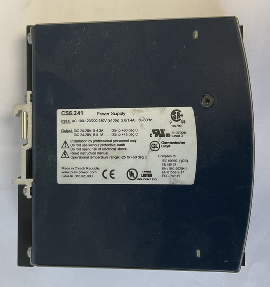 PULS CS5.241 POWER SUPPLY 24VDC 5A 240VAC 50/60HZ