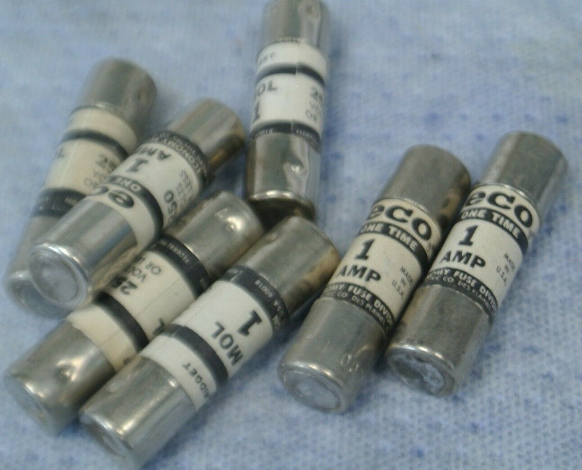 LOT of 7 / ECONOMY / ECO / FPE MOL-1 MIDGET FUSE / 1A / 250V /  MOL1