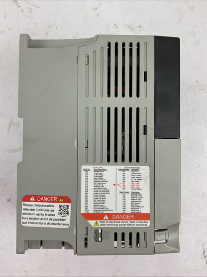 ALLEN BRADLEY 22A-D6P0N104 SER A FRN: 6.01 AC DRIVE 2.2kW 3.0HP OUTPUT 0-460VAC