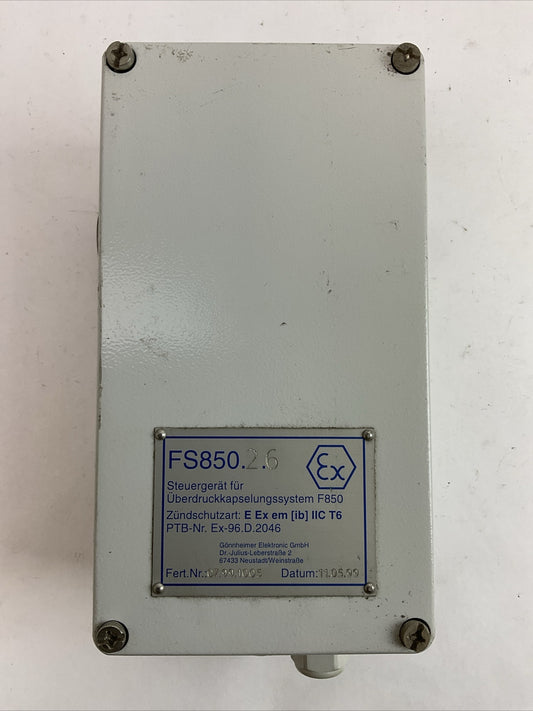 GONNHEIMER ELEKTRONIC FS850 PRESSURIZED ENCLOSURE SYSTEM PURGING 07.99.1005