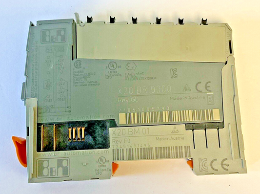 B&R AUTOMATION PLC MODULE RECEIVER X20BR9300 REV.G0 X20BM01 REV.F0