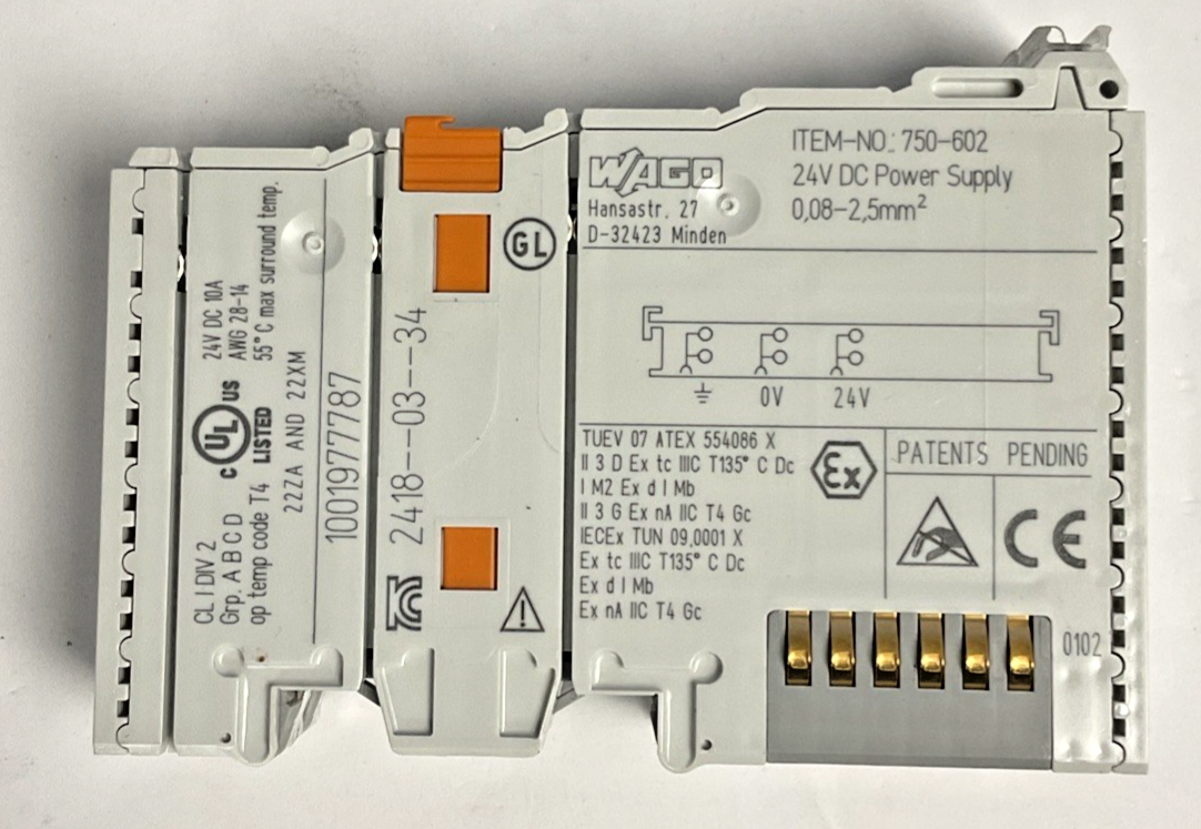 WAGO 750-602 POWER SUPPLY MODULE 24VDC ***LOT OF 2***