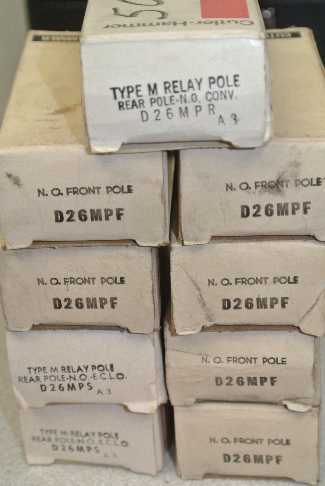 LOT of 9 / CUTLER-HAMMER D26MPF TYPE M RELAY, FRONT POLE / N.O. / NEW SURPLUS