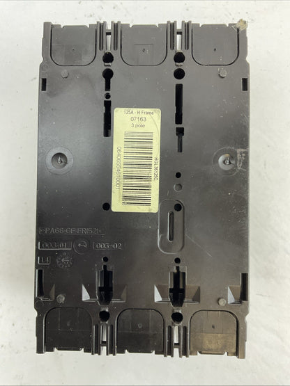 SQUARE D HGL36125C POWERPACT CIRCUIT BREAKER 125AMP 600VAC 3POLE